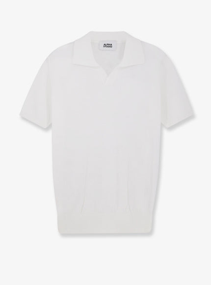 Alpha-Studio Cotton Polo Bianco