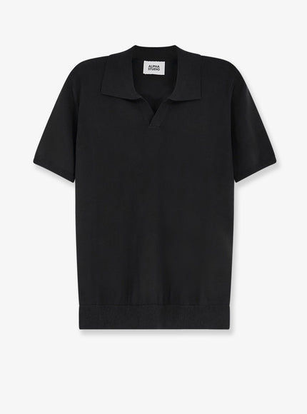 Alpha-Studio Cotton Polo Nero