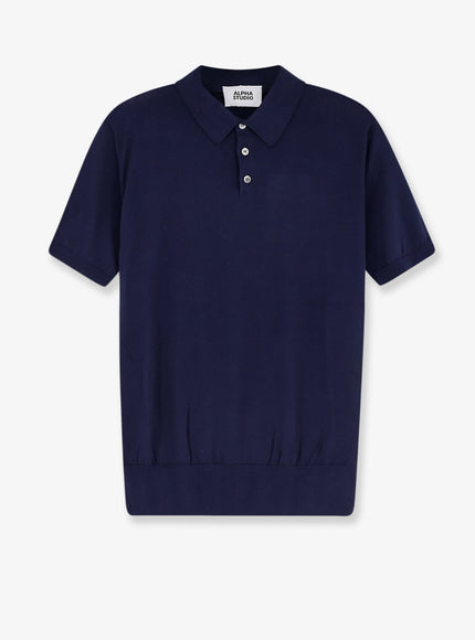 Alpha-Studio Cotton And Silk Blend Polo Blunotte
