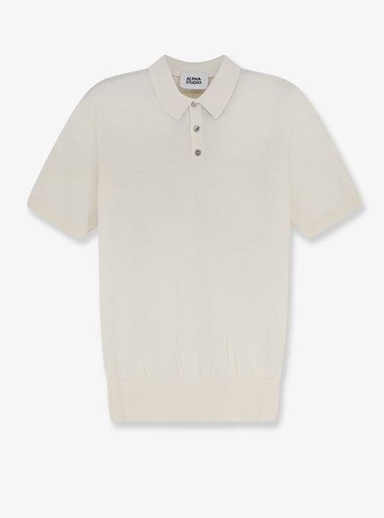 Alpha-Studio Cotton And Silk Blend Polo Latte