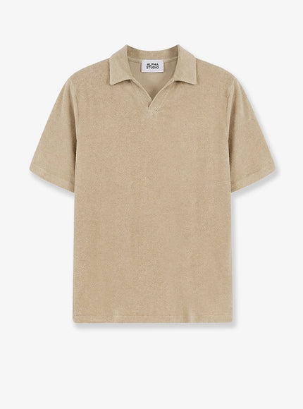 Alpha-Studio Linen And Cotton Blend Polo Shirt Juta