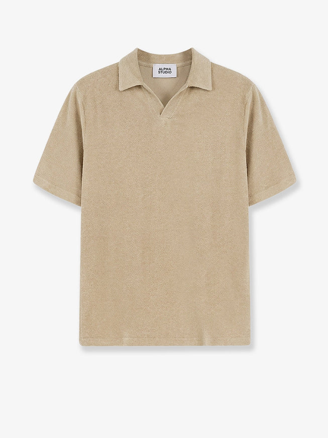 Alpha-Studio Linen And Cotton Blend Polo Shirt Juta