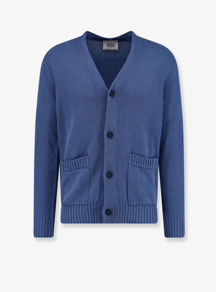Alpha-Studio Cotton Cardigan Denim