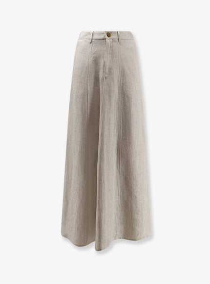 Alysi Flared Linen Skirt Grezzo