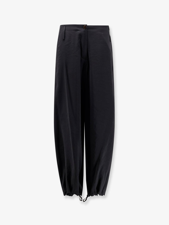 Alysi Modal Trousers With Drawstring Detail Nero
