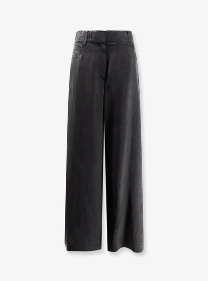 Alysi Lyocell And Cotton Trousers Liquirizia