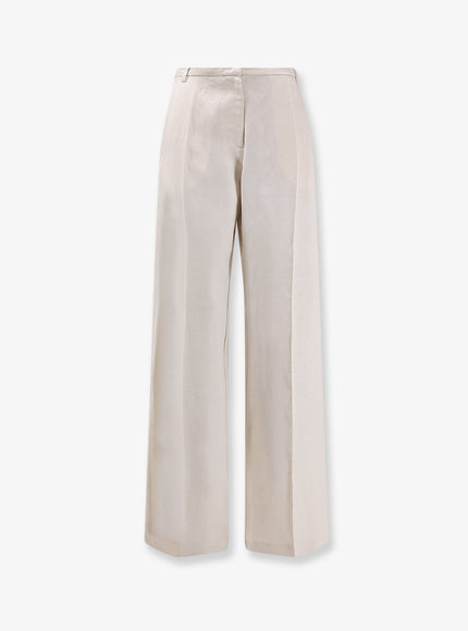 Alysi Lyocell And Linen Trousers Gesso