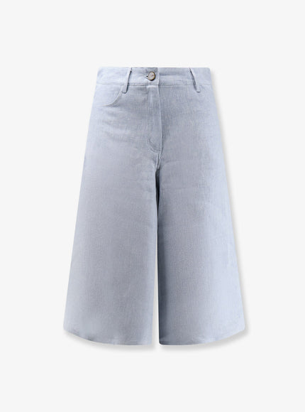 Alysi Délavé Linen Bermuda Shorts Celeste