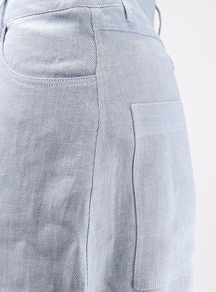 Alysi Délavé Linen Bermuda Shorts