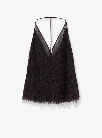 Alysi Fringed Top Choco