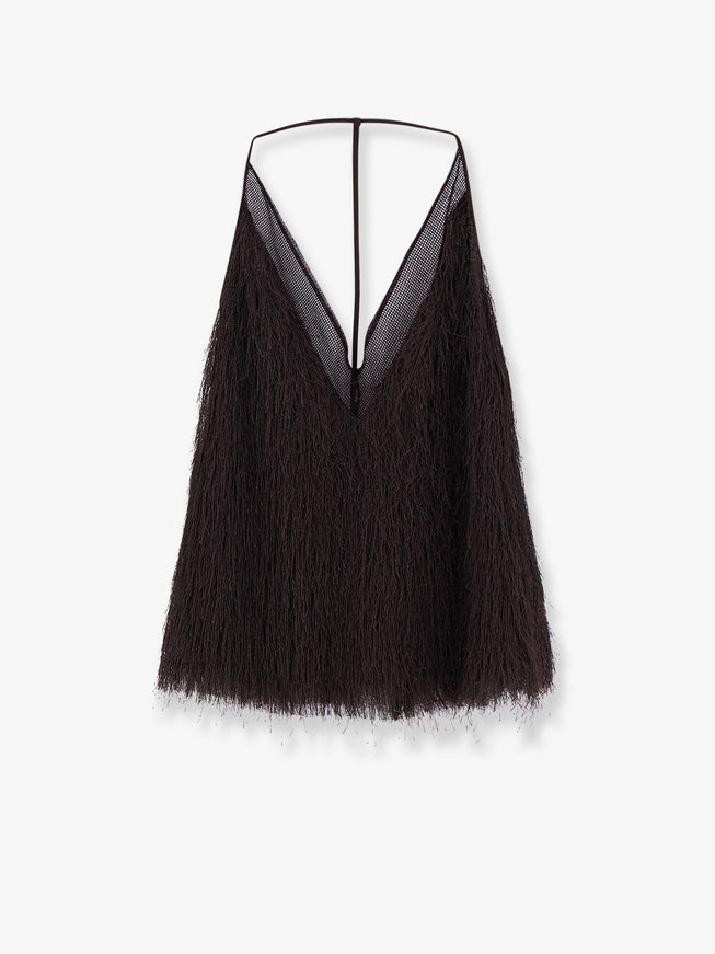 Alysi Fringed Top Choco