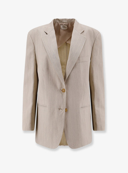 Alysi Viscose And Linen Blazer Burro