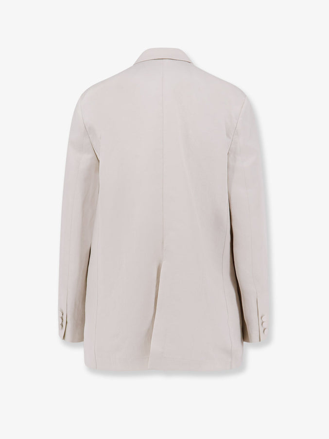Alysi Double-Breasted Lyocell And Linen Blazer