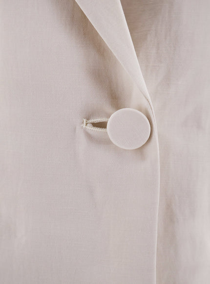 Alysi Double-Breasted Lyocell And Linen Blazer