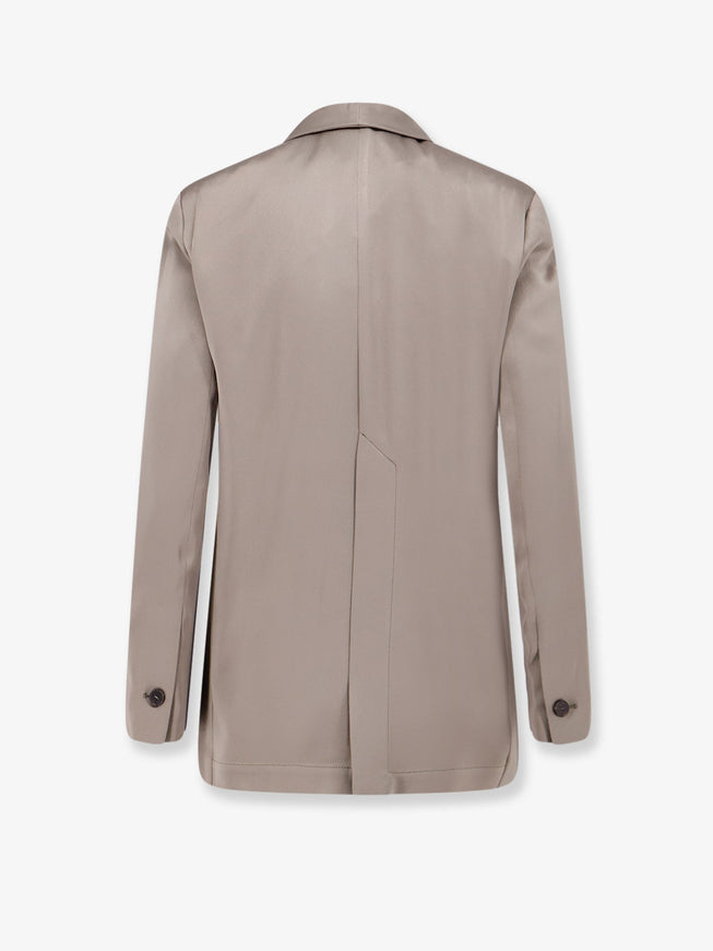 Alysi Single-Breasted Satin Blazer
