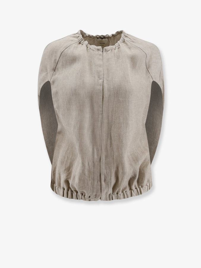 Alysi Délavé Linen Sleeveless Jacket Grezzo