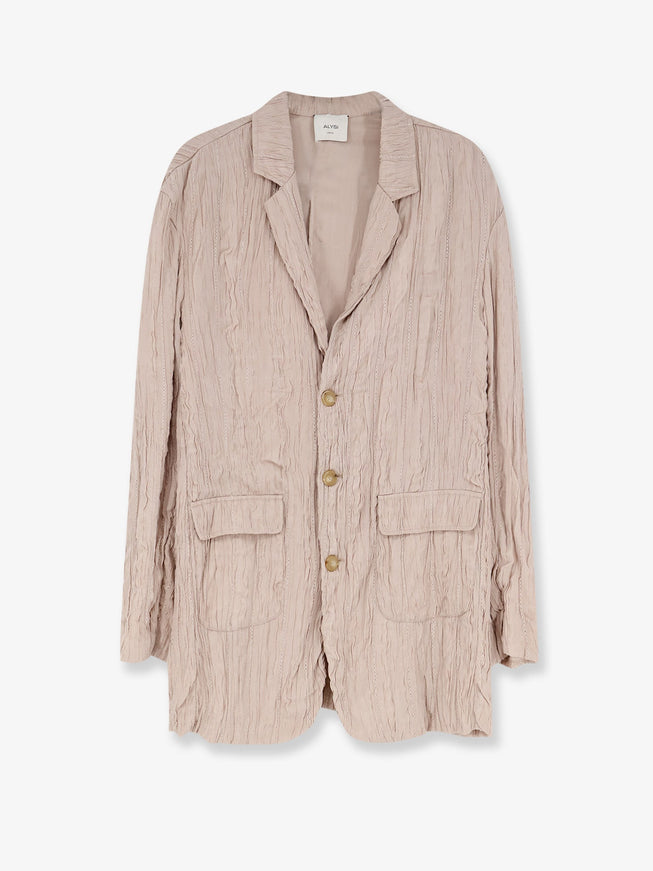 Alysi Wrinkled Viscose Blazer Cipria