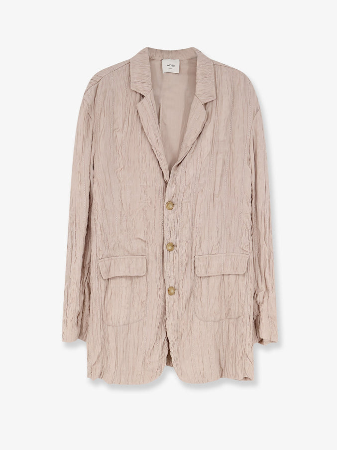 Alysi Wrinkled Viscose Blazer Cipria