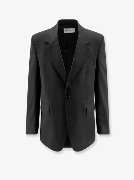 Amaranto Virgin Wool Blend Blazer Nero