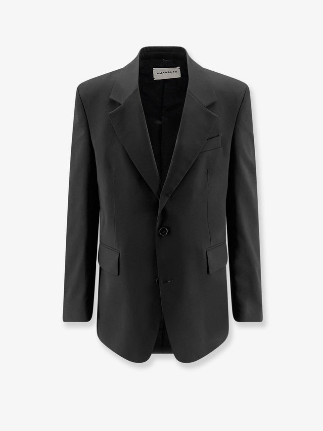 Amaranto Virgin Wool Blend Blazer Nero
