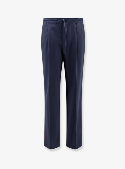 Amaranto Virgin Wool Blend Trousers Navy
