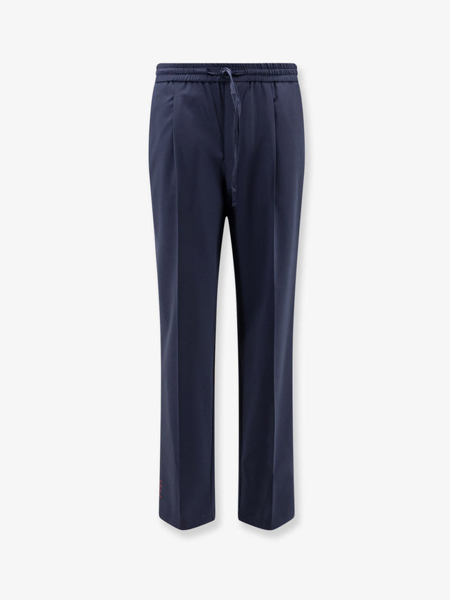 Amaranto Virgin Wool Blend Trousers Navy