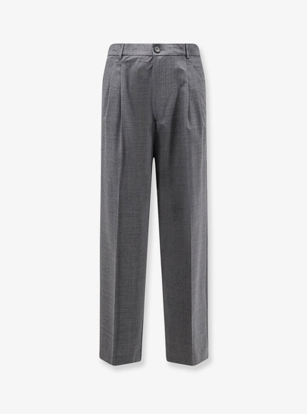 Amaranto Virgin Wool Blend Trousers Antracite