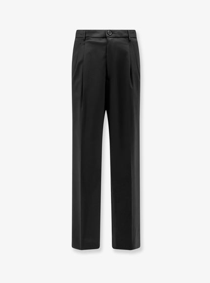 Amaranto Virgin Wool Blend Trousers Nero
