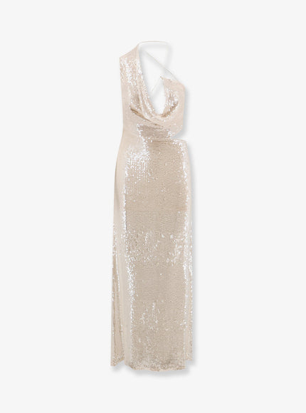 Amazuìn Iselin Long Dress With Sequins Uni Cream