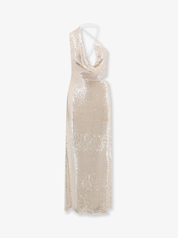 Amazuìn Iselin Long Dress With Sequins Uni Cream