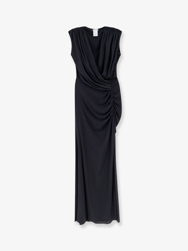 Amazuìn Meghan Stretch Jersey Dress With Side Draped Detail Uni Deepblack