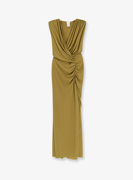 Amazuìn Meghan Stretch Jersey Dress With Side Draped Detail Uni Khaki