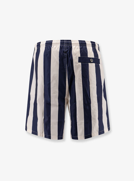 Ami Paris Nylon Swim Shorts With Striped Pattern