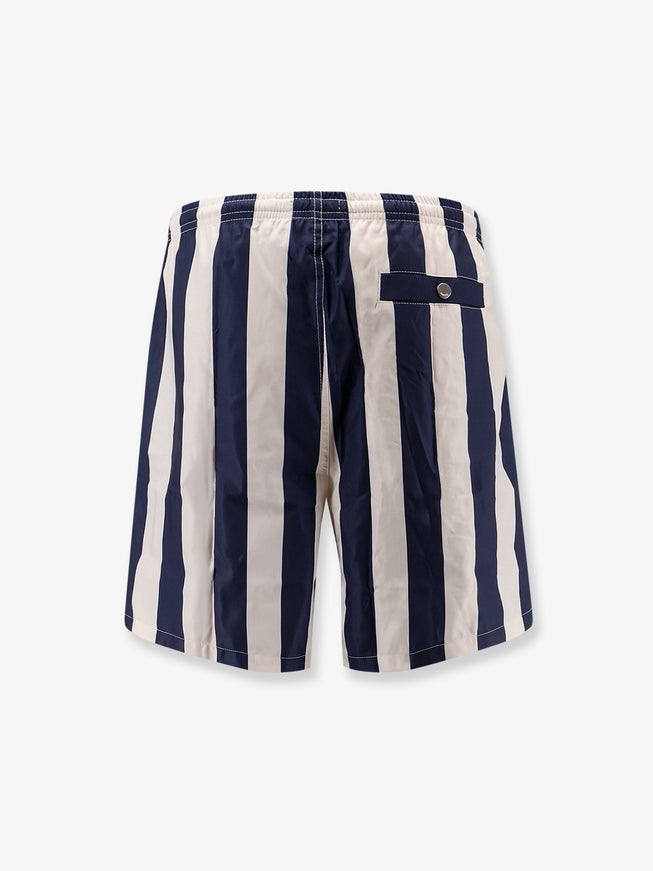 Ami Paris Nylon Swim Shorts With Striped Pattern