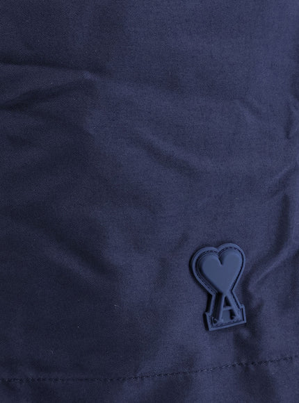 Ami Paris Nylon Swimsuit With Tone-On-Tone Logo Patch