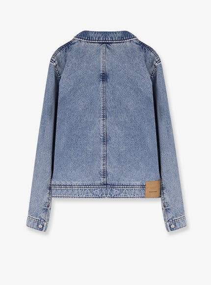 Ami Paris Denim Jacket With Iconic Logo On The Front