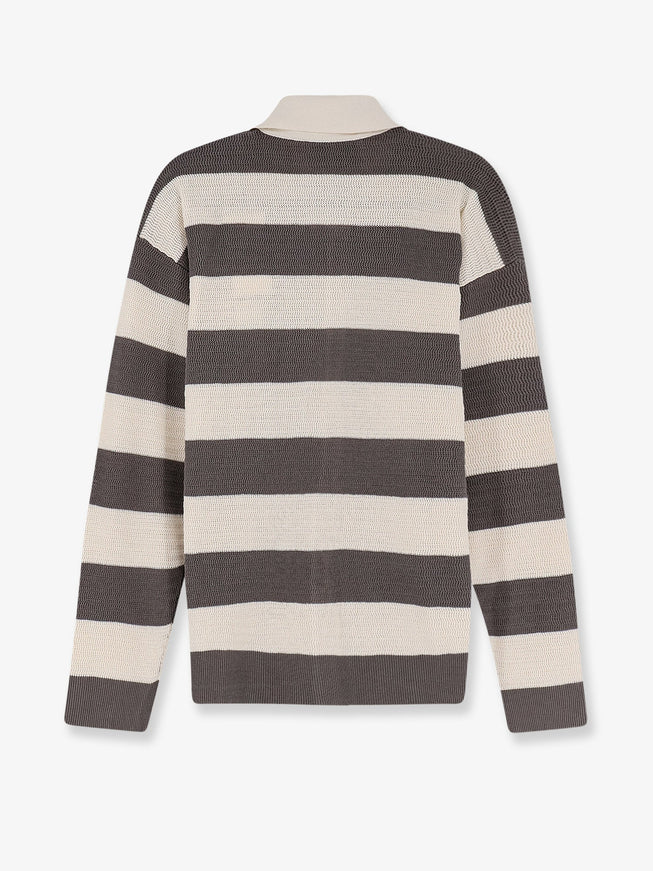 Ami Paris Ami De Coeur Striped Cotton Cardigan