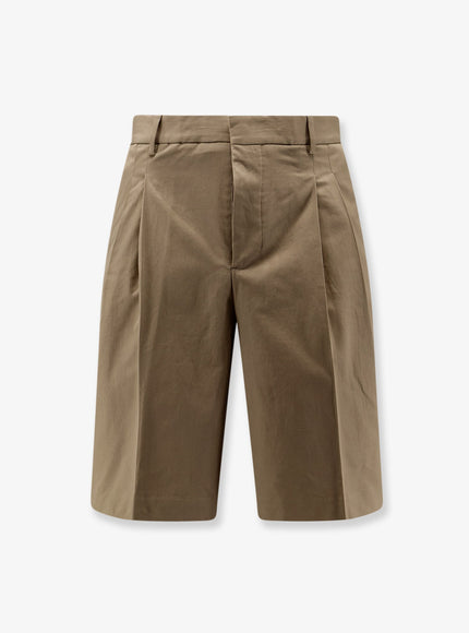 Ami Paris Virgin Wool Shorts Beige Taupe