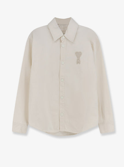 Ami Paris Ami De Coeur Cotton Shirt Blanc Creme