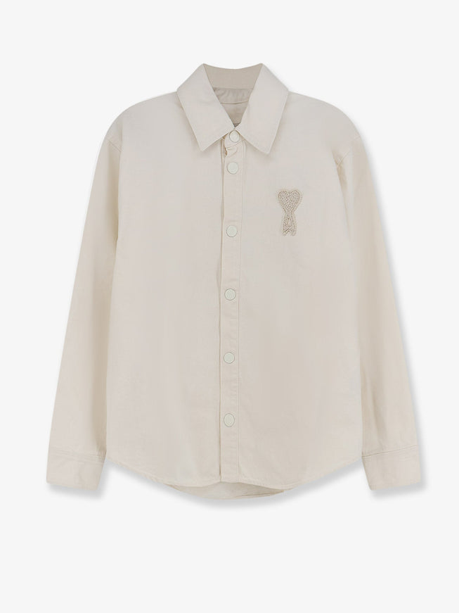 Ami Paris Ami De Coeur Cotton Shirt Blanc Creme