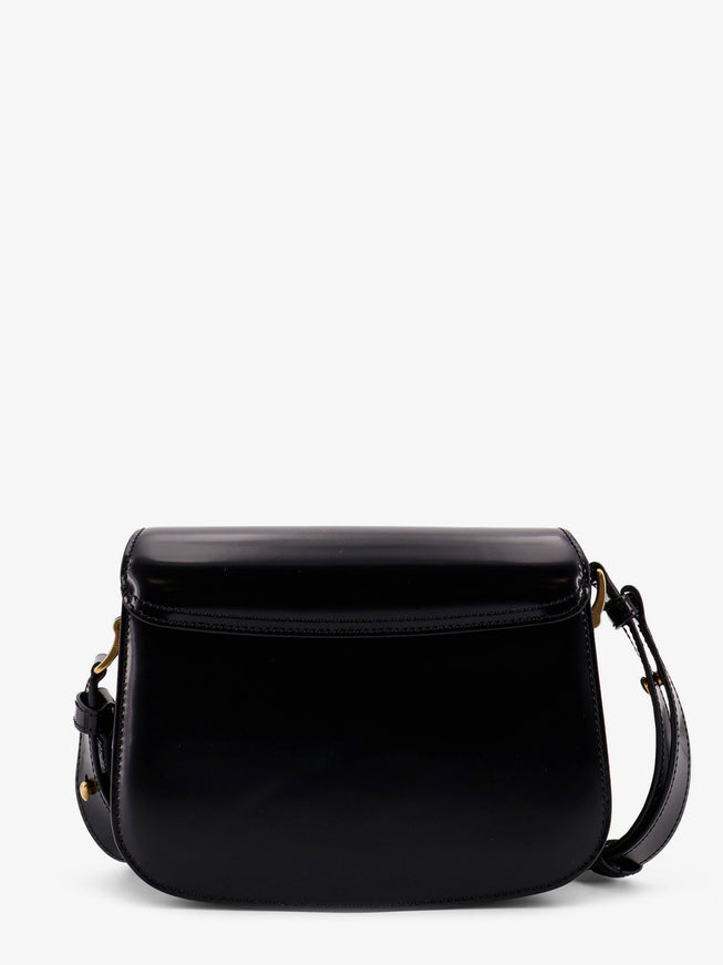 Ami Paris Suede Shoulder Bag With Metal Logo On The Front Uni Noir