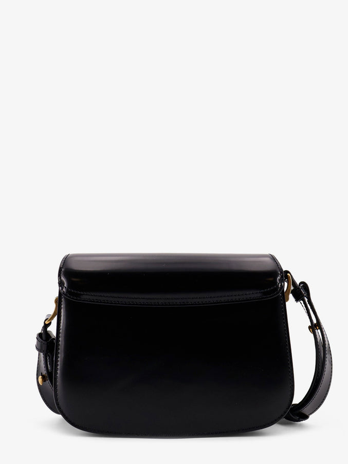Ami Paris Suede Shoulder Bag With Metal Logo On The Front Uni Noir