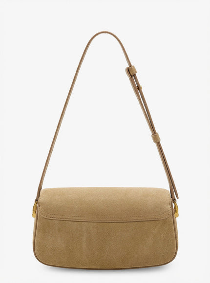 Ami Paris Leather Shoulder Bag With Logo On The Front