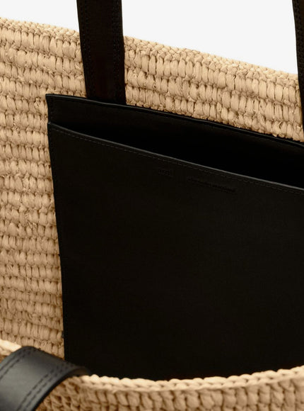 Ami Paris Ami De Coeur Raffia Shoulder Bag
