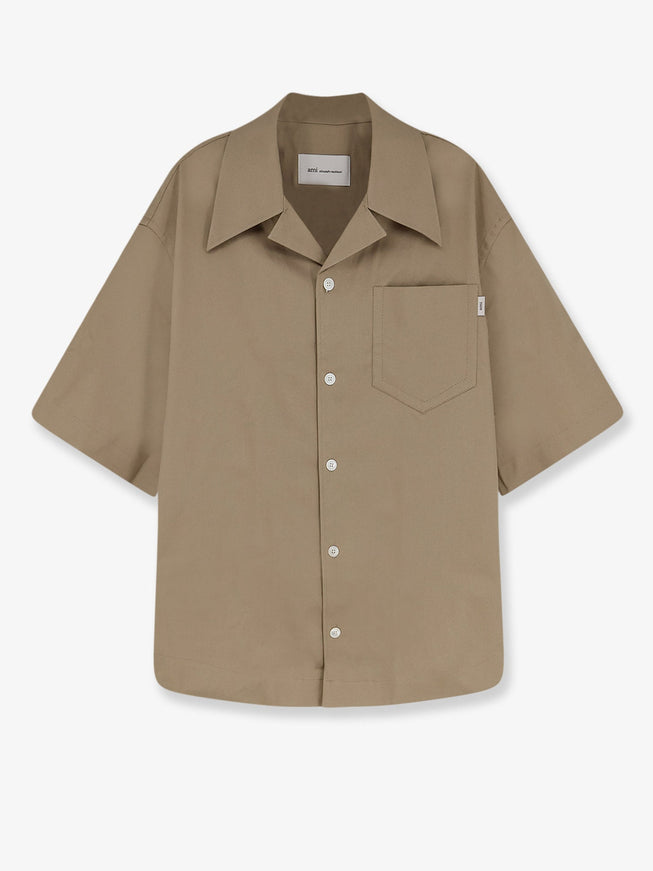 Ami Paris Oversized Cotton Shirt M Beige Taupe