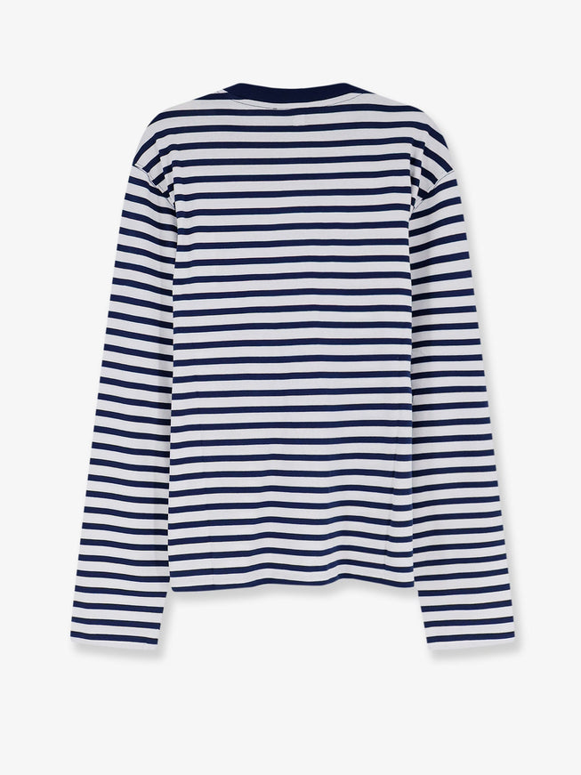 Ami Paris Cotton T-Shirt With Striped Pattern