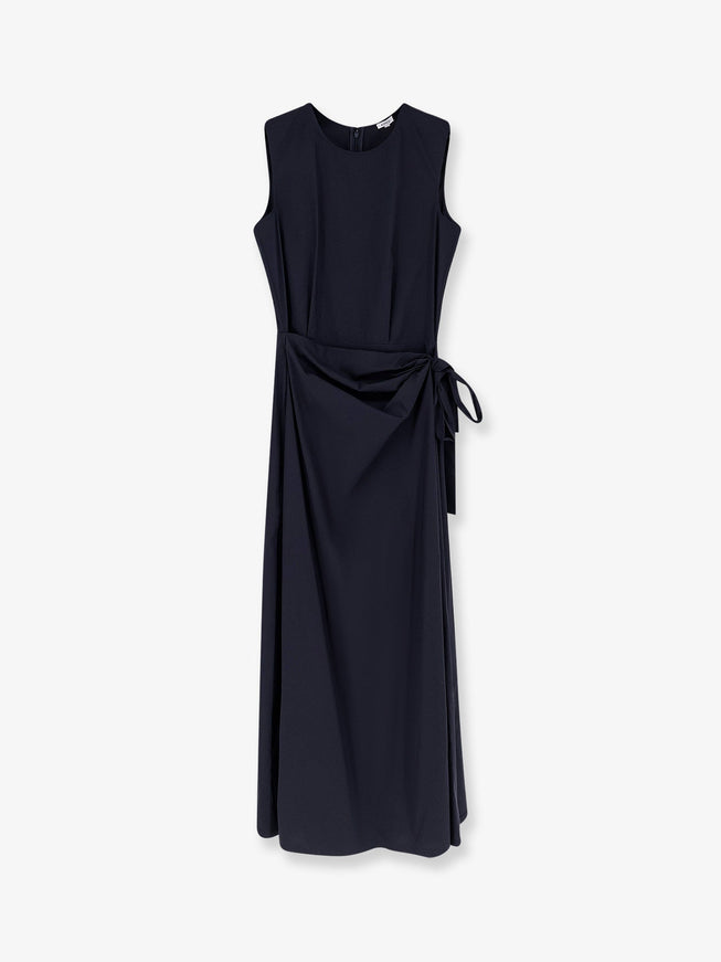 Aspesi Cotton Blend Long Dress Navy