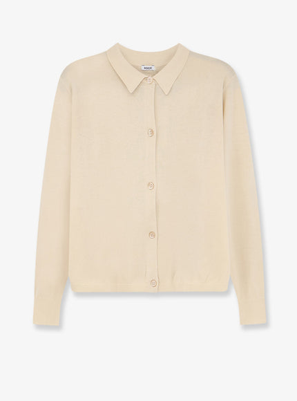 Aspesi Cotton, Silk And Linen Blend Cardigan 40 Naturale