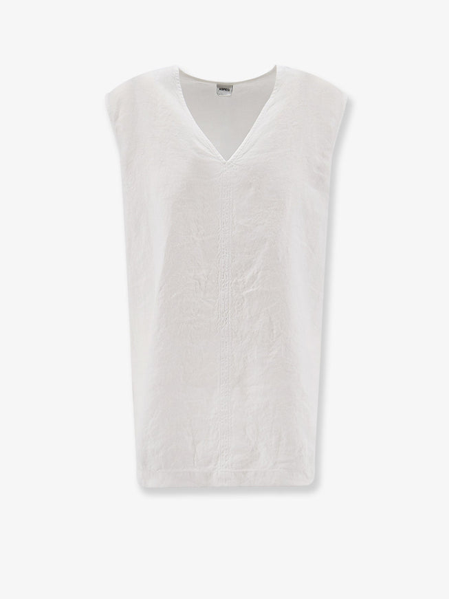 Aspesi "Vissuto" Oversize Linen Top Bianco