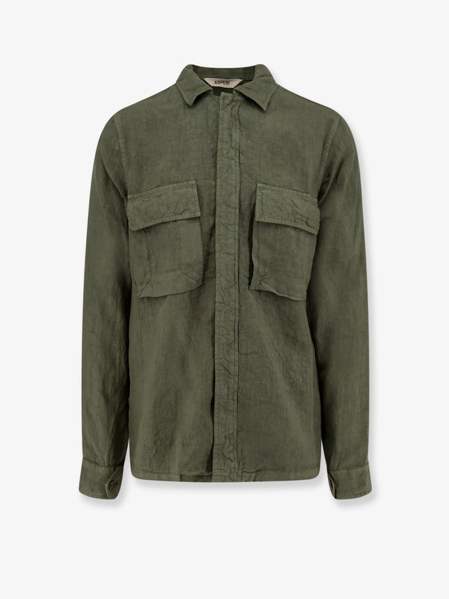 Aspesi Ri-Capa Linen Shirt Green